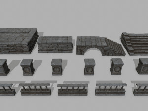 ruin set 3D-Modell