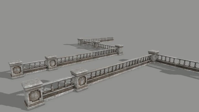 wall set 3D Model .c4d .max .obj .3ds .fbx .stl .blend 