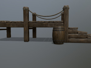 wooden pier 3D Модель
