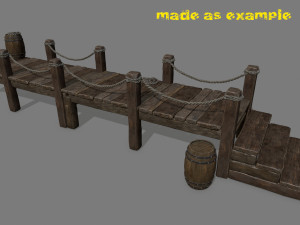 woods and ropes 3D Model