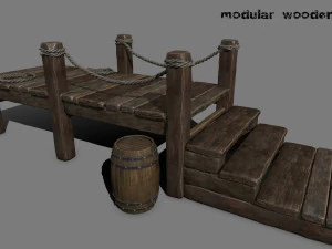 cais de madeira Modelo 3D