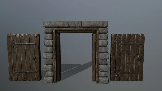 door set 3D Model .c4d .max .obj .3ds .fbx .stl .blend 