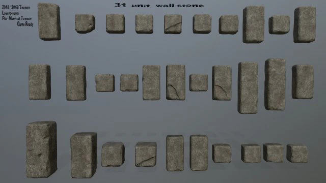 stones 3D Model .c4d .max .obj .3ds .fbx .stl .blend 