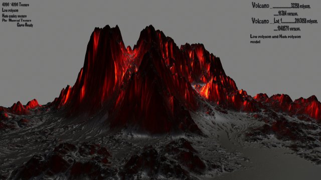 volcano 3Dモデル .c4d .max .obj .3ds .fbx .stl .blend 