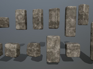 wall stone 3D 模型