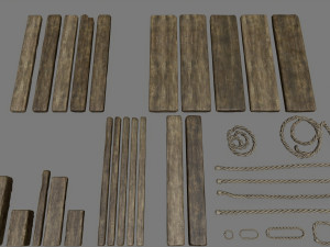 woods and ropes Model 3D