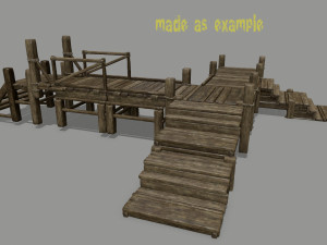 woods and ropes Model 3D