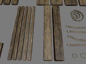 woods and ropes Model 3D