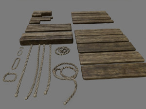 woods and ropes Model 3D
