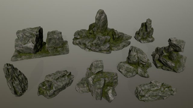rocks 3D 模型 .c4d .max .obj .3ds .fbx .stl .blend 