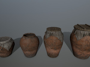 old vase set 3D Model