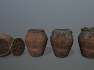 old vase set 3D 모델