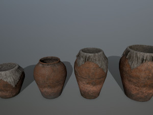 old vase set 3D 모델