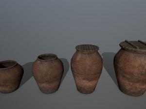old vase set 3D 모델