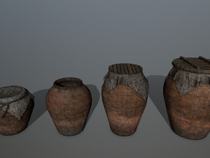 old vase set 3D 모델