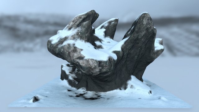 snow rocks 3D 模型 .c4d .max .obj .3ds .fbx .stl .blend 