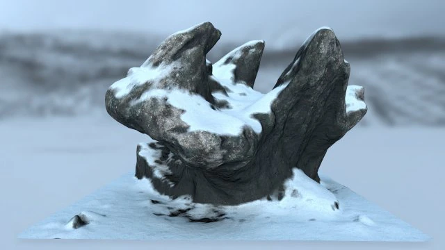 snow rocks 3D Model .c4d .max .obj .3ds .fbx .stl .blend 