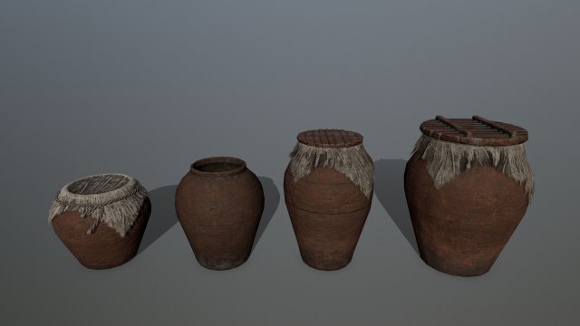 vase set 3D Model .c4d .max .obj .3ds .fbx .stl .blend 