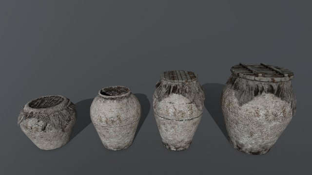 vase set Model 3D .c4d .max .obj .3ds .fbx .stl .blend 