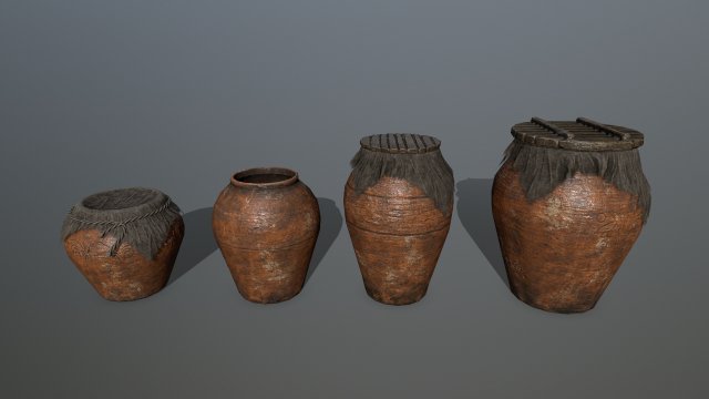 vase set Modelo 3D .c4d .max .obj .3ds .fbx .stl .blend 