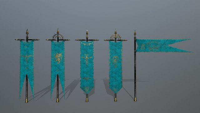 flag set 3D Model .c4d .max .obj .3ds .fbx .stl .blend 