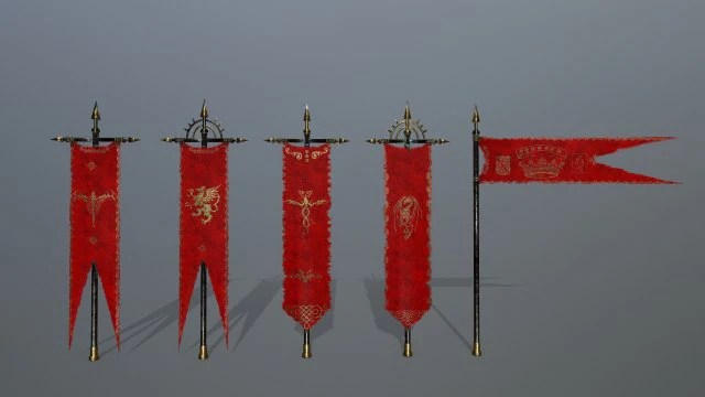 flag set 3D Model .c4d .max .obj .3ds .fbx .stl .blend 