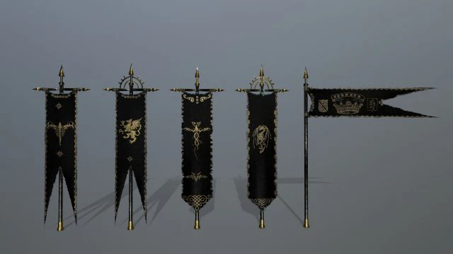 flag set 3D Model .c4d .max .obj .3ds .fbx .stl .blend 