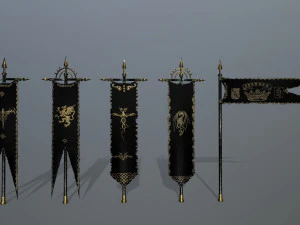 Flagge gesetzt 3D Modell