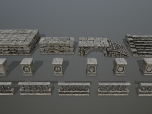 ruin set 3D Modell