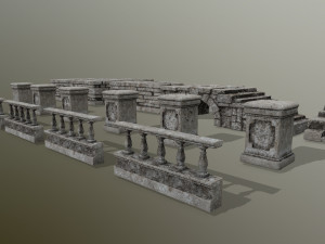 ruin set 3D Modell