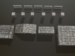ruin set 3D Modell