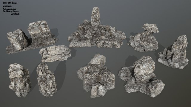 rocks 3D Модель .c4d .max .obj .3ds .fbx .stl .blend