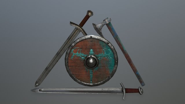 wiking set 3D 모델 .c4d .max .obj .3ds .fbx .stl .blend 