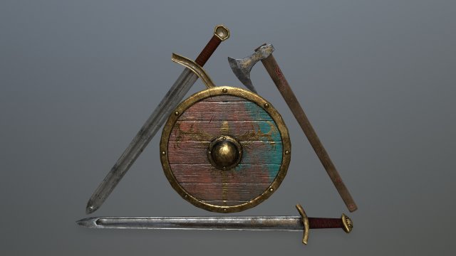 viking set 3D 모델 .c4d .max .obj .3ds .fbx .stl .blend 