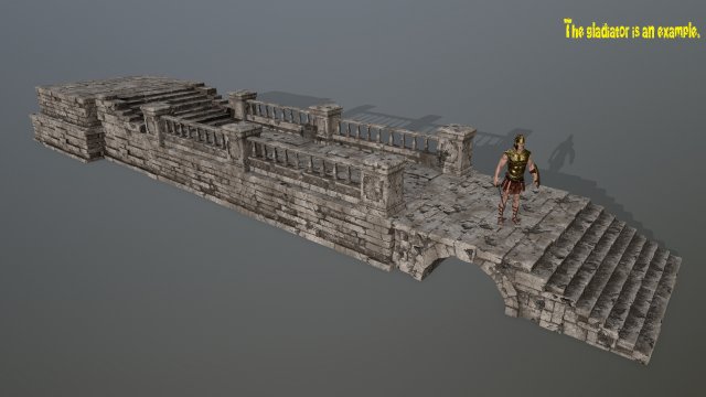 ruin set 3D Модель .c4d .max .obj .3ds .fbx .stl .blend 