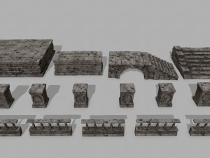 ruin set 3D Модель