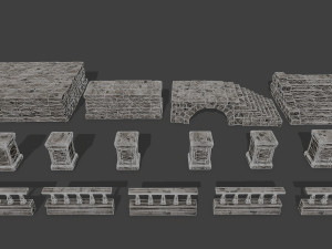 ruin set 3D Модель