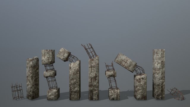 old concrete pole Modèle 3D .c4d .max .obj .3ds .fbx .stl .blend