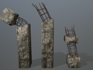 old concrete pole Modèle 3D