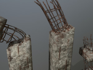 old concrete pole Modèle 3D