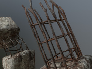 old concrete pole Modèle 3D
