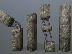 old concrete pole Modèle 3D