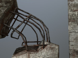 old concrete pole Modèle 3D