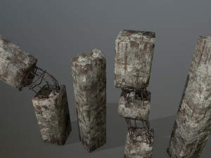 old concrete pole Modèle 3D