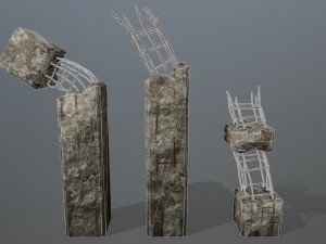 old concrete pole Modèle 3D