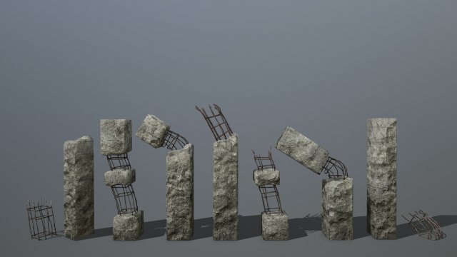 old concrete pole 3Dモデル .c4d .max .obj .3ds .fbx .stl .blend 