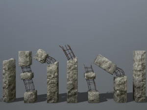 old concrete pole 3D 모델