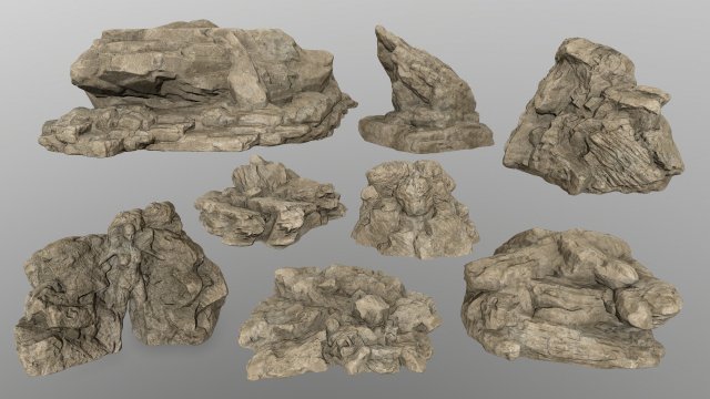 rocks 3D Model .c4d .max .obj .3ds .fbx .stl .blend