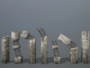 viejo poste de concreto Modelo 3D