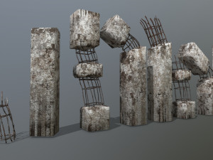old concrete pole 3D Model